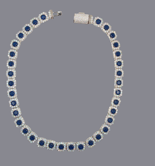 Collier en Zircone bleu