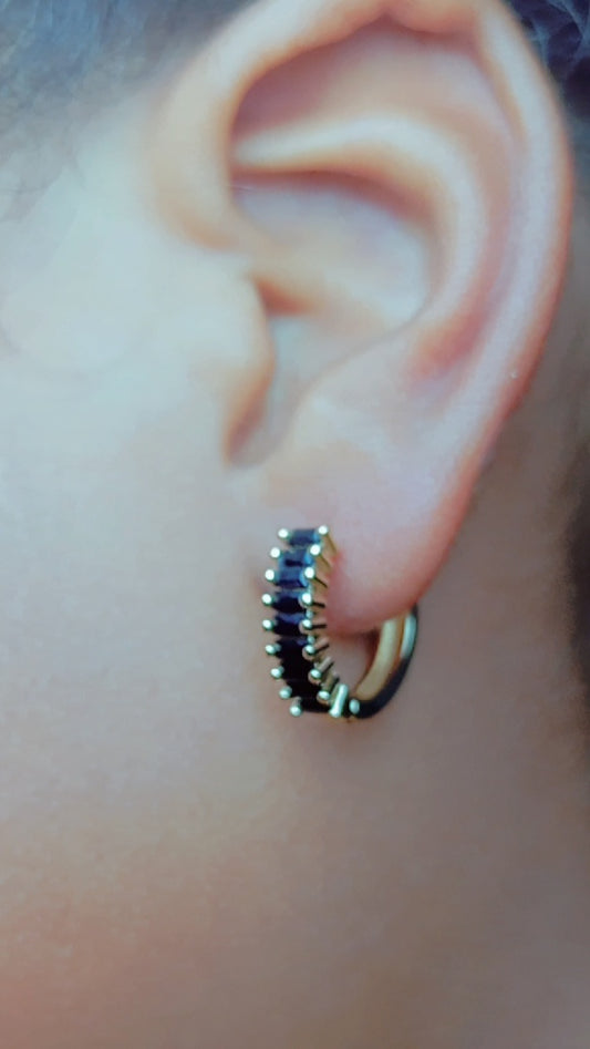 Boucles d'oreilles plaqué Or et noir