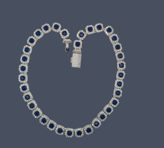 Collier en Zircone bleu
