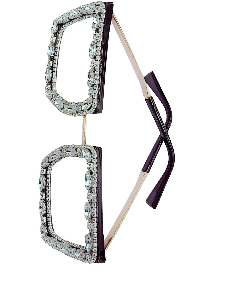 Lunettes white Victoria paillettes