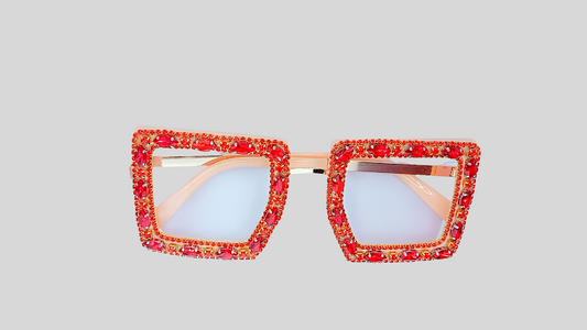 Lunettes Red victoria paillettes