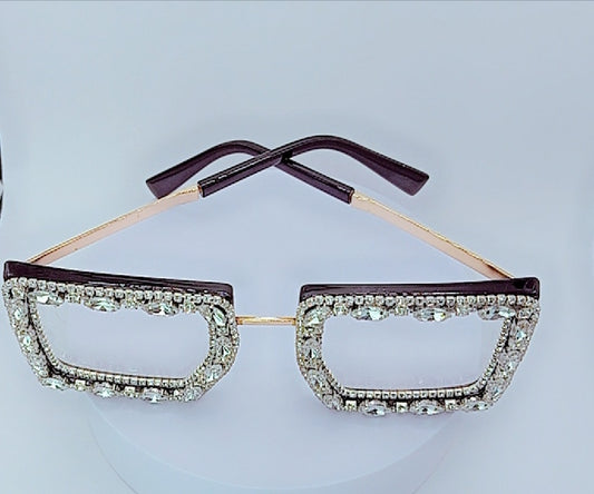 Lunettes white Victoria paillettes